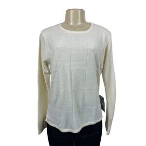 Designer Originals Women Luxelon White longsleeve Shirt Sz M  - NWT